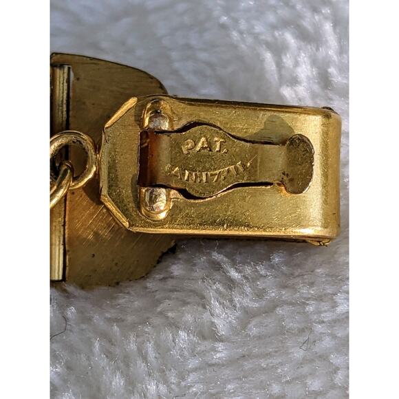 Antique Gold Fill Vest Pocket Clip Watch Chain Mesh Charm Victorian w/ Amethysts - Picture 10 of 12